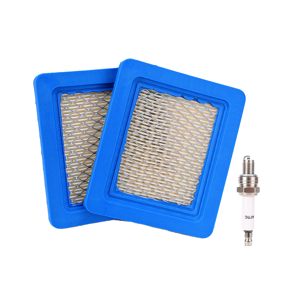 491588s Lawn Mower Air Filter with Spark Plug (2 Pack)